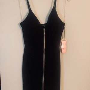 Sexy Black & Gold Zipper Dress